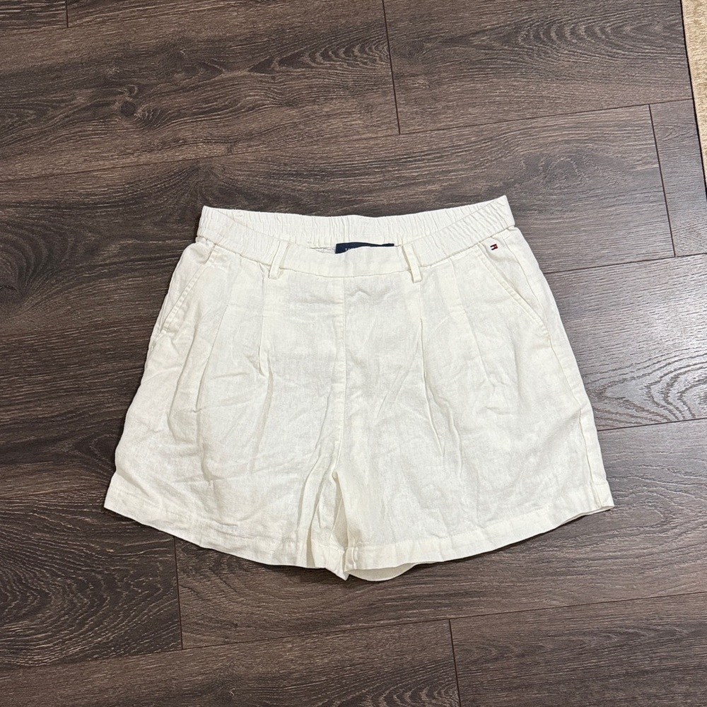 Tommy Hilfiger Cream High Waist Women's Shorts